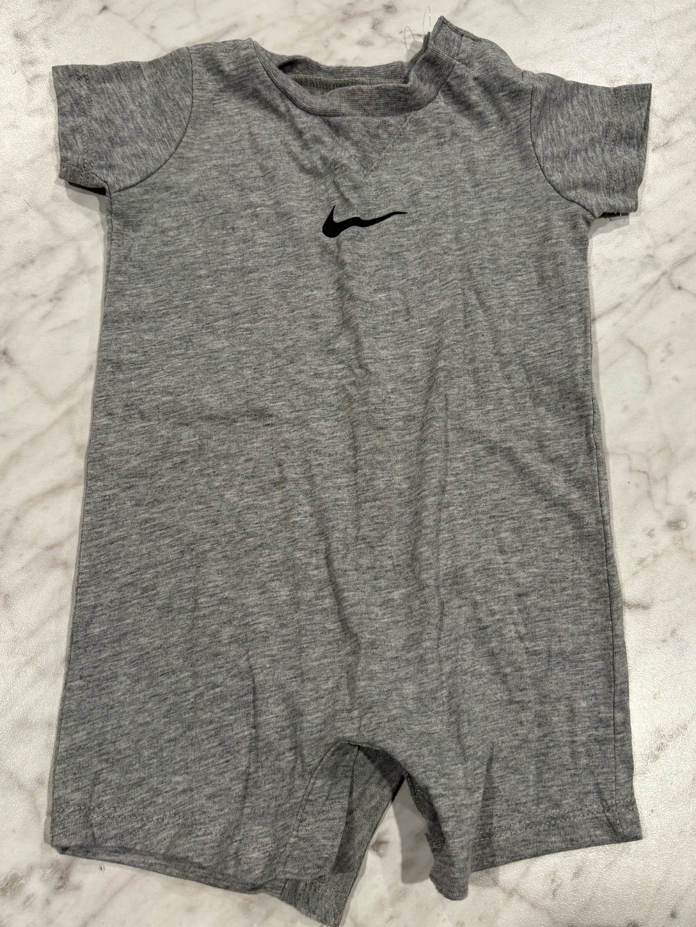 Nike Baby Grey Heather Short Sleeve and Shorts One Piece